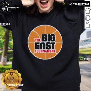 Official Big East Tournament Sweatshirt featuring team logos and vibrant colors, perfect for fans and supporters.