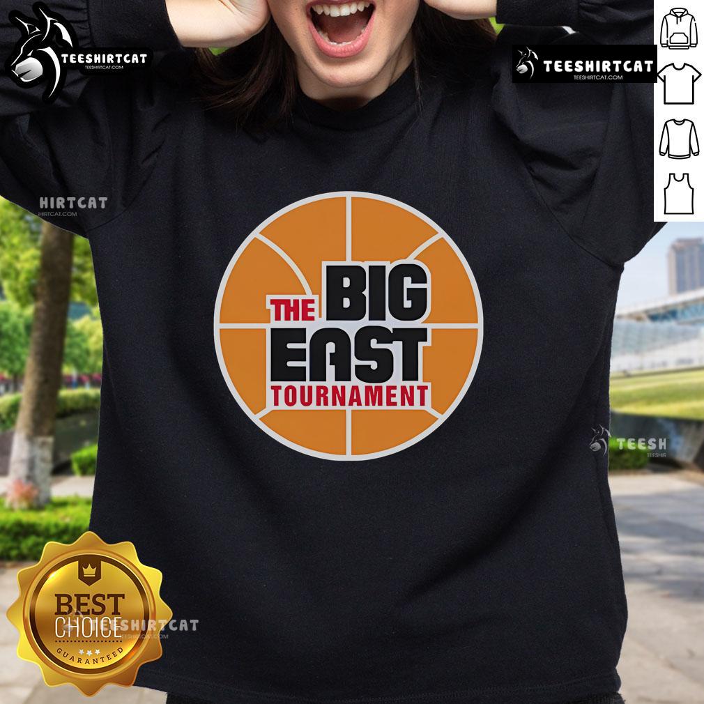 Official Big East Tournament Sweatshirt featuring team logos and vibrant colors, perfect for fans and supporters.