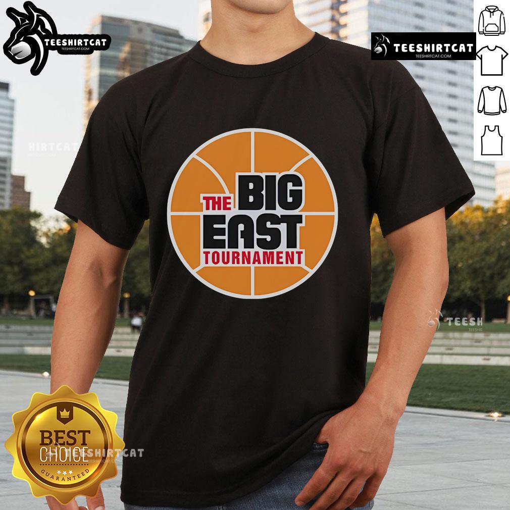 Official The Big East Tournament T-Shirt featuring team logos and vibrant colors, perfect for fans and supporters.