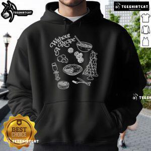 Alt Text: Official Try Guys Without a Recipe Hoodie featuring bold logo and vibrant design, perfect for fans of the Try Guys.
