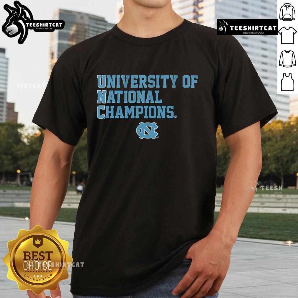 Official UNC Tar Heels National Champions T-Shirt featuring team logo and vibrant colors for fans and alumni.