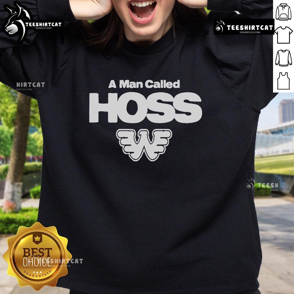 Official Waylon Jennings 2024 'A Man Called Hoss' sweatshirt featuring bold graphics and a comfortable fit.