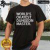Alt Text: Official World's Okayest Dungeon Master T-Shirt featuring a humorous design, perfect for tabletop RPG fans.