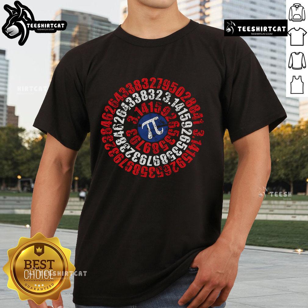 Original Distressed Captain Pi T-Shirt featuring a vintage design and playful graphics, perfect for math enthusiasts.