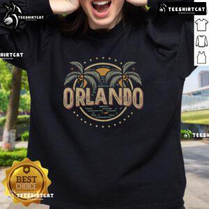 Cozy Original Florida Orlando sweatshirt displayed on a hanger, perfect for showcasing Orlando's vibrant style.