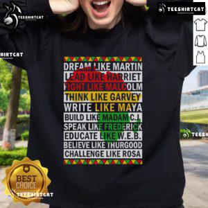 Premium Black History Month sweatshirt featuring a dream-like design of an African leader, celebrating culture and heritage.