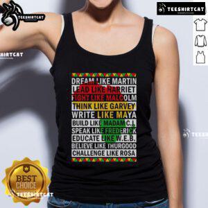 Alt Text: Premium Black History Month tank top featuring a dream-like design of an African leader, celebrating heritage and culture.