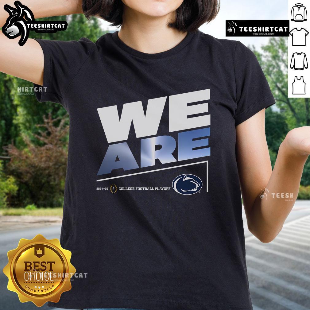 Premium College Football Playoff 2025 Penn State slogan ladies tee design featuring team colors and graphics.