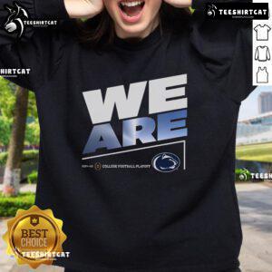 Premium College Football Playoff 2025 Penn State slogan sweatshirt in navy blue, showcasing team spirit and style.