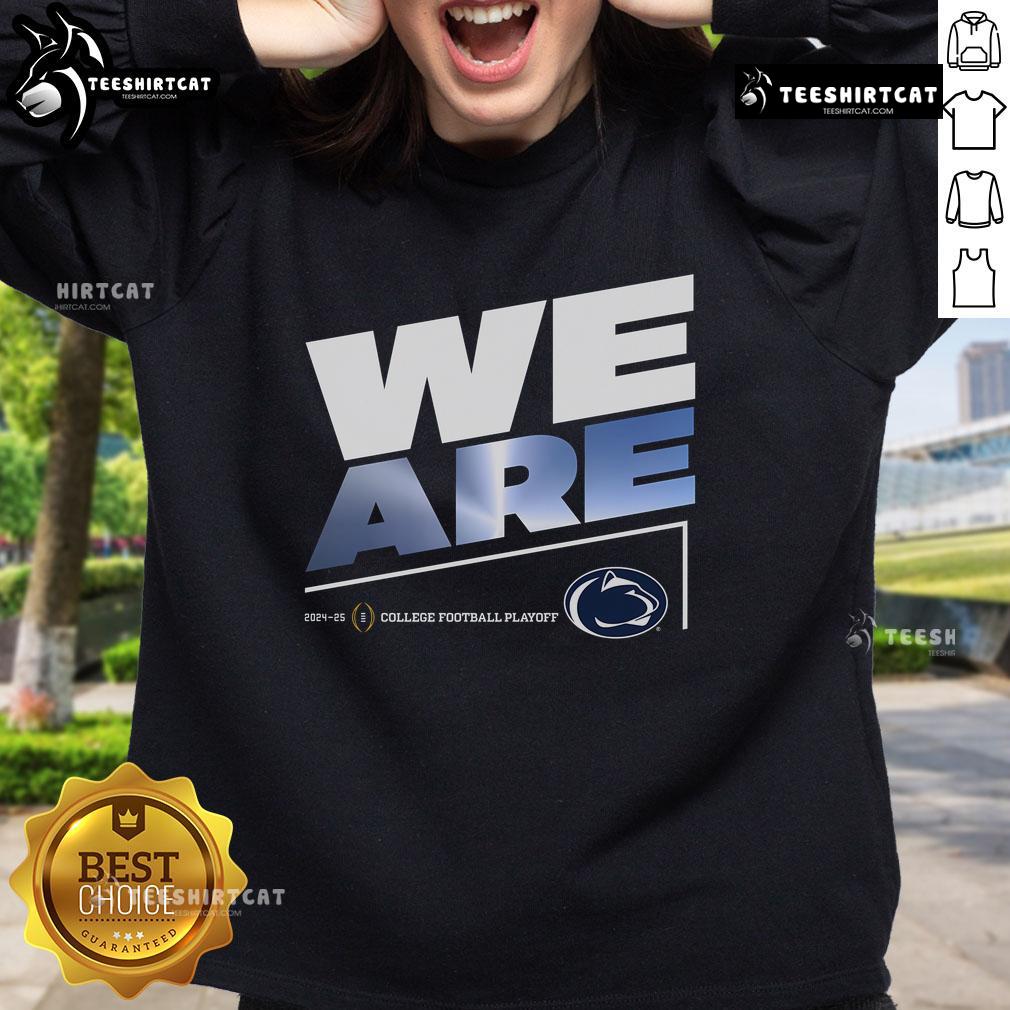 Premium College Football Playoff 2025 Penn State slogan sweatshirt in navy blue, showcasing team spirit and style.