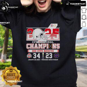 Ohio State Buckeyes 2025 CFP National Championship sweatshirt in vibrant colors, perfect for fans and supporters.