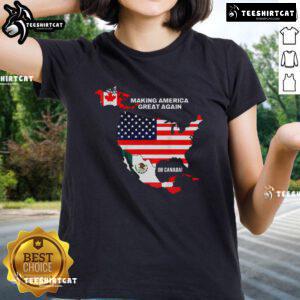 Good Trump 47 Making America Great Again Gulf of United States ladies tee, featuring patriotic design and vibrant colors.