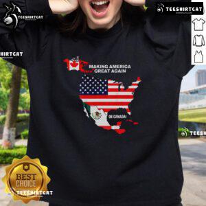 Alt Text: Good Trump 47 Making America Great Again sweatshirt by the Gulf of the United States, showcasing patriotic fashion.