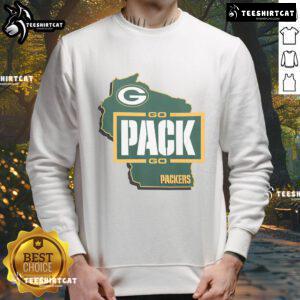 Happy Green Bay Packers regional sweatshirt featuring team colors and logo, perfect for game day and fan apparel.