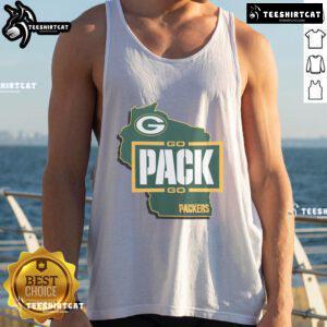 Happy Green Bay Packers regional tank top featuring vibrant team colors, perfect for game day and casual wear.