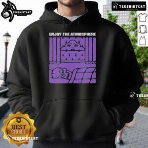 Cozy hoodie with 'Nice Enjoy The Atmosphere' print, perfect for casual outings and staying warm in style.