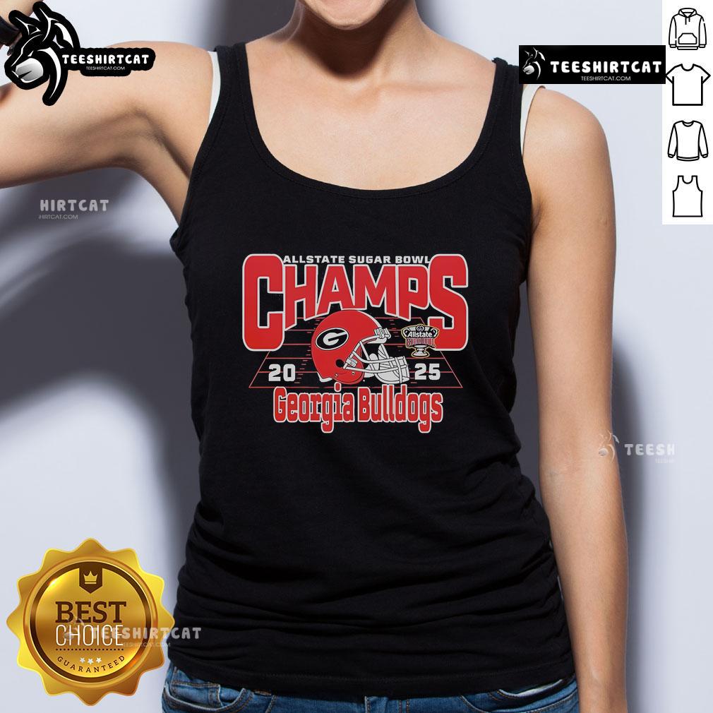 Georgia Bulldogs Football 2025 Allstate Sugar Bowl Champions tank top featuring team colors and logo design.