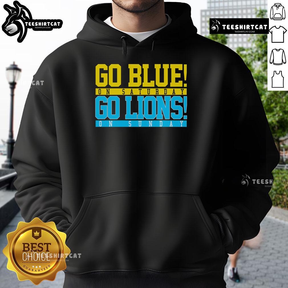 Nice Go Blues Go Lions Hoodie featuring vibrant team colors, perfect for fans supporting their favorite sports teams.