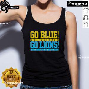 Stylish Nice Go Blues Go Lions tank top featuring vibrant team colors, perfect for sports fans and summer outings.