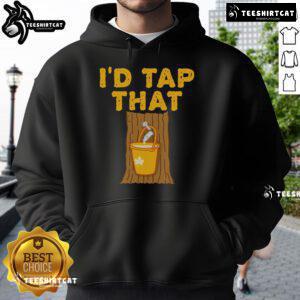 Cozy Nice ID Tap That Maple Tree Hoodie displayed outdoors, showcasing its unique design and vibrant colors.