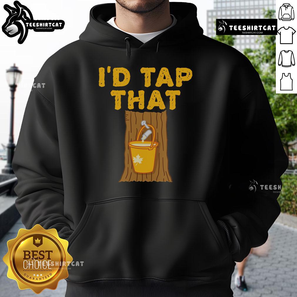 Cozy Nice ID Tap That Maple Tree Hoodie displayed outdoors, showcasing its unique design and vibrant colors.
