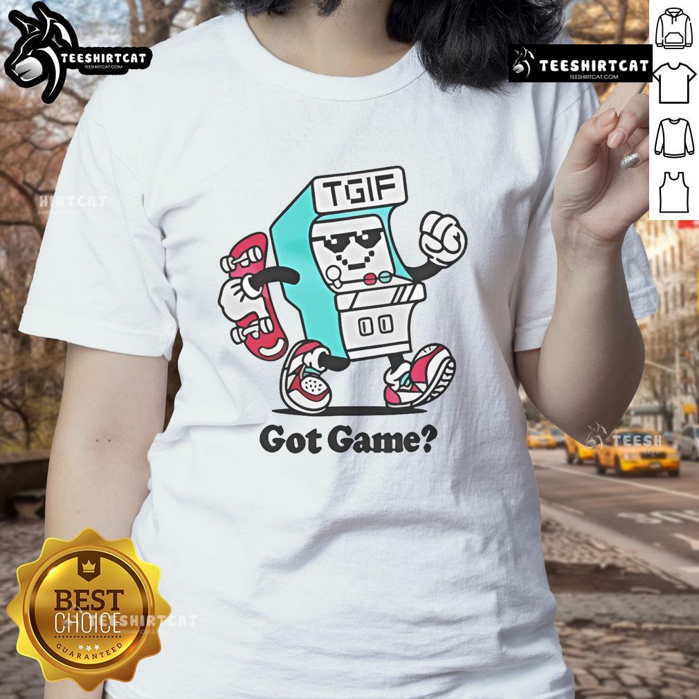 Nice Luke Busey and Jake from Bunk'd in a fun TGIF gaming themed ladies tee, perfect for gamers and fans alike.
