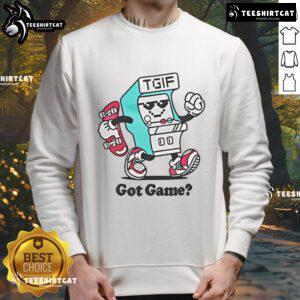 Nice Luke Busey & Jake Bunk'd in TGIF Gaming Got Game Sweatshirt, showcasing a stylish gaming-themed apparel.