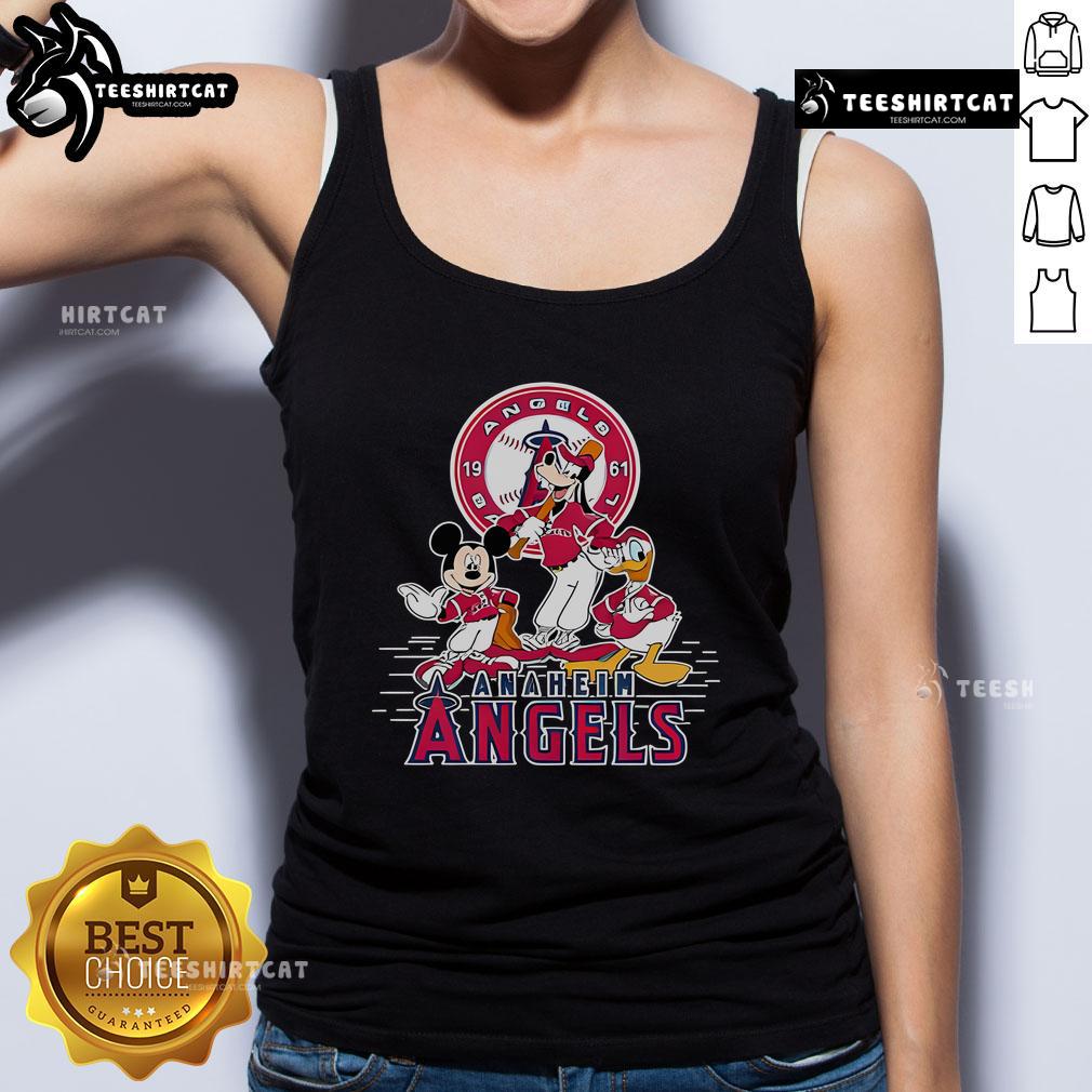 Stylish Nice Mickey Mouse Los Angeles Angels tank top featuring vibrant colors and a fun design perfect for fans.