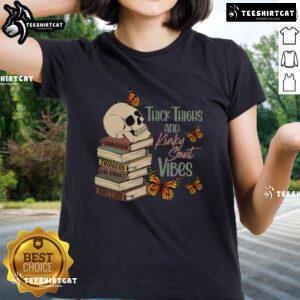 Nice Thick Thighs and Kinky Smut Vibes Ladies Tee featuring a stylish design for confident women.