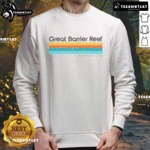 Vintage Great Barrier Reef Islands Australia sweatshirt featuring retro design and vibrant colors.