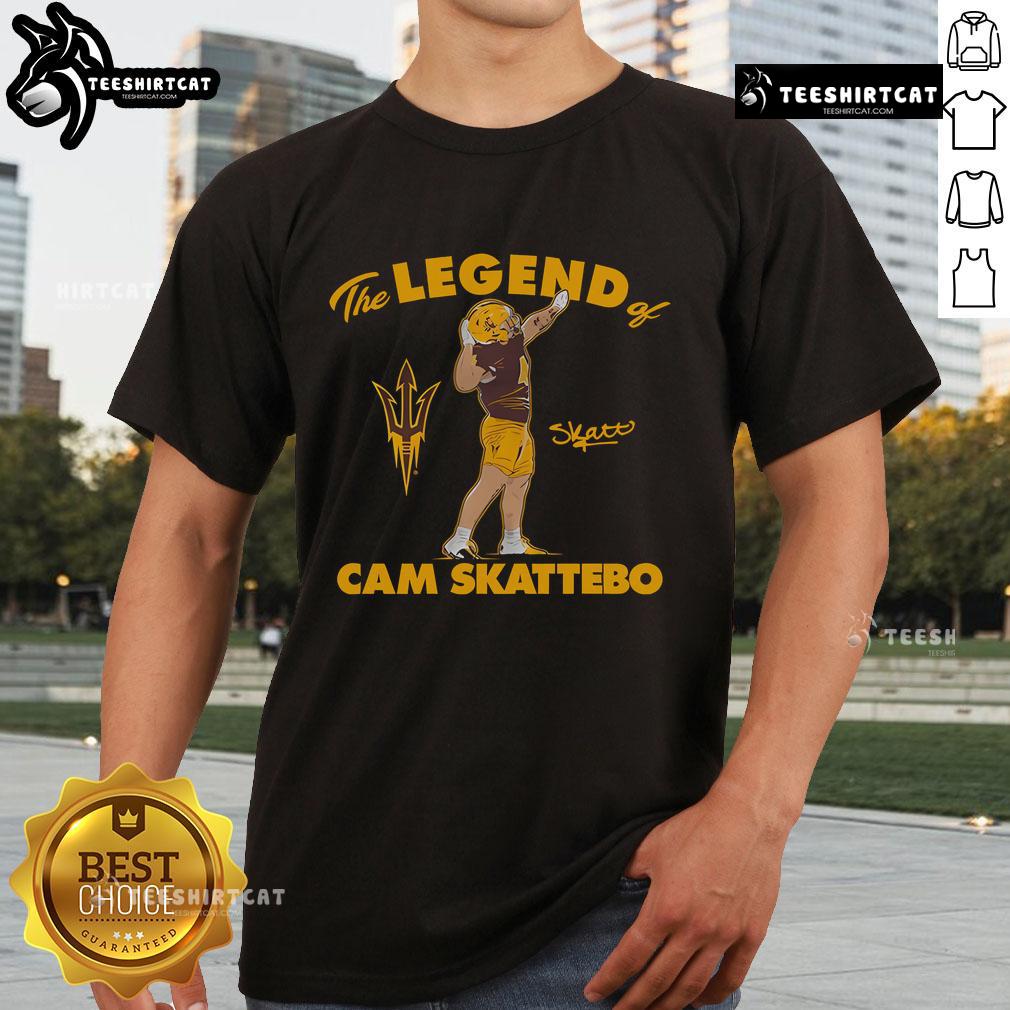 Arizona State Football The Legend Of Cam Skattebo T-Shirt featuring bold graphics and team colors for fans.