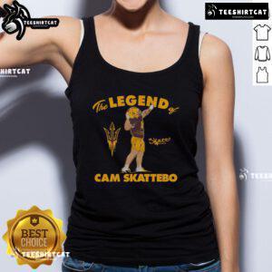Official Arizona State Football tank top featuring 'The Legend of Cam Skattebo' design, perfect for fans and athletes.