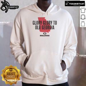 Official Georgia Bulldogs Glory Glory to Old Georgia Hoodie in red, showcasing team spirit for fans and athletes alike.