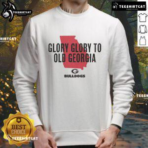 Official Georgia Bulldogs 'Glory Glory To Old Georgia' sweatshirt featuring vibrant team colors and emblem.