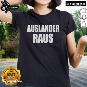 Official Jonna Auslander Raus ladies tee featuring a stylish design, perfect for casual wear and showcasing your fandom.