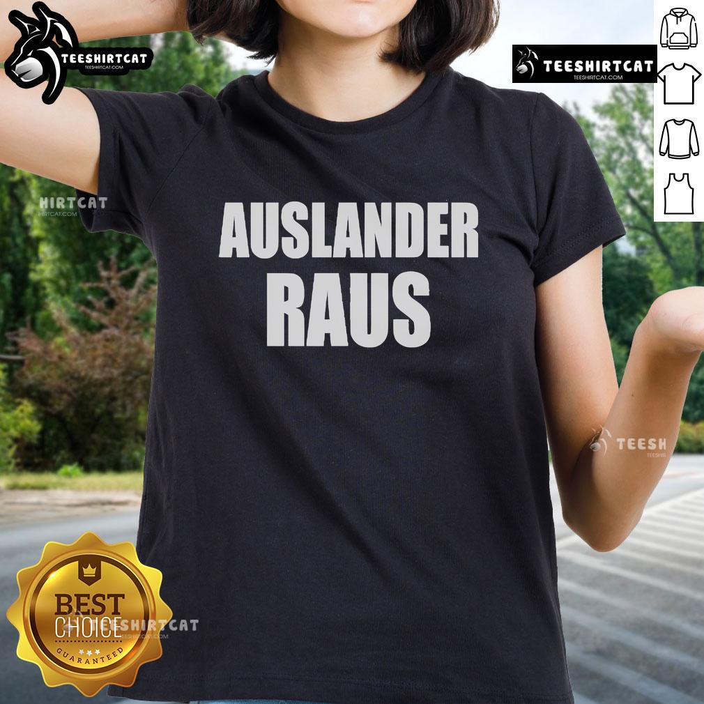 Official Jonna Auslander Raus ladies tee featuring a stylish design, perfect for casual wear and showcasing your fandom.