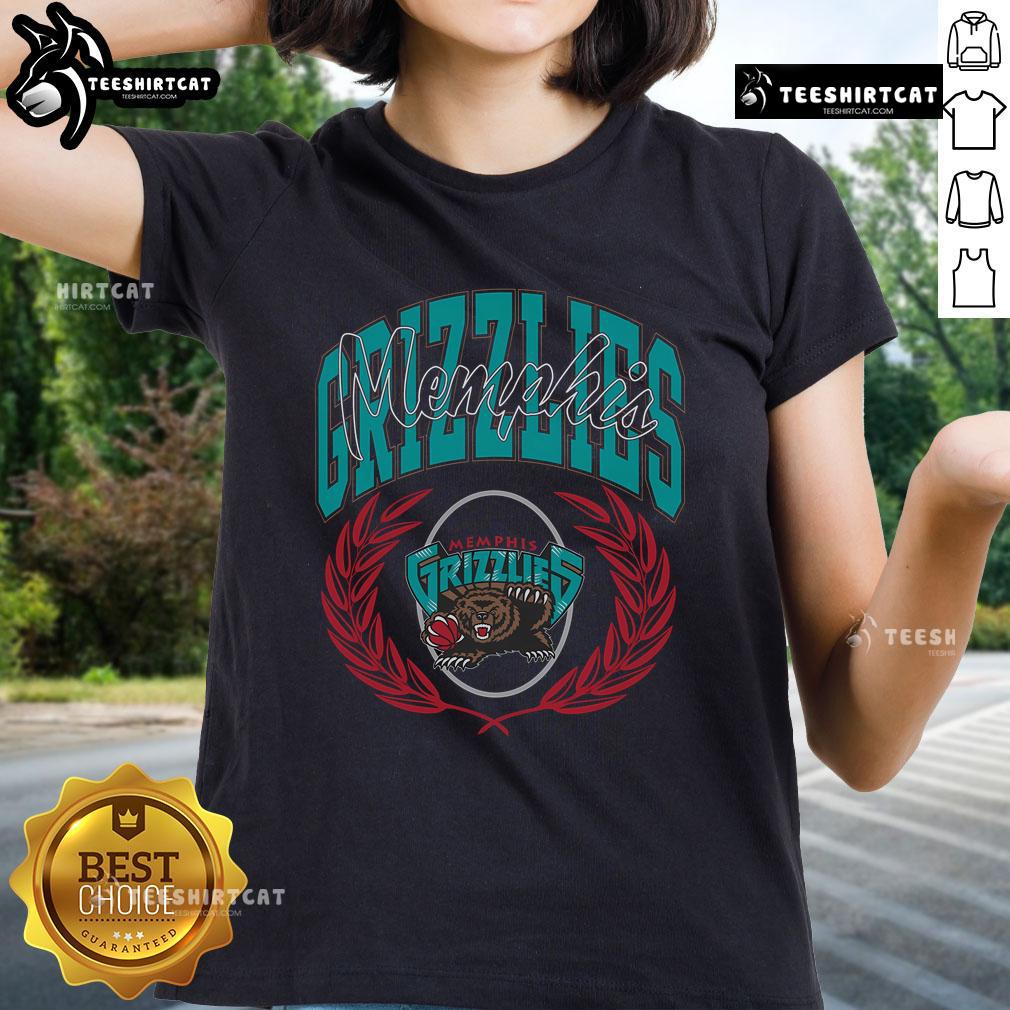 Alt Text: Official Memphis Grizzlies Mitchell & Ness NBA x Michelob Ultra Rewind Ladies Tee in vibrant blue for stylish fans.