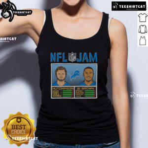 Official NFL Jam tank top featuring Lions players Hutchinson and St. Brown, perfect for fans and casual wear.