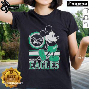 Official Philadelphia Eagles Mickey Crest Ladies Tee featuring a stylish design perfect for fans and game day.
