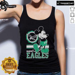 Official Philadelphia Eagles Mickey Crest Tank Top featuring a vibrant design, perfect for game day and fan apparel.