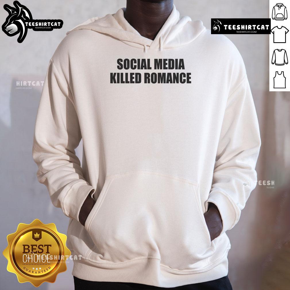 Official Social Media Killed Romance Hoodie featuring a trendy design, perfect for casual wear and expressing your style.