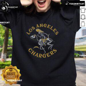 Premium Los Angeles Chargers Dia De Los Muertos sweatshirt featuring vibrant colors and festive skull design.