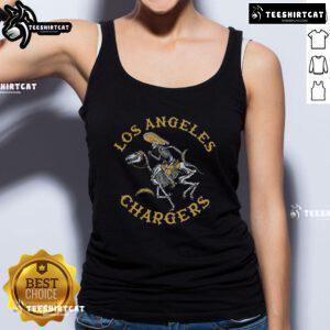 Alt Text: Premium Los Angeles Chargers Dia De Los Muertos tank top featuring vibrant colors and festive designs for fans.