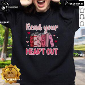 Premium Valentine sweatshirt for school librarians, perfect for celebrating Valentine's Day in style and comfort.