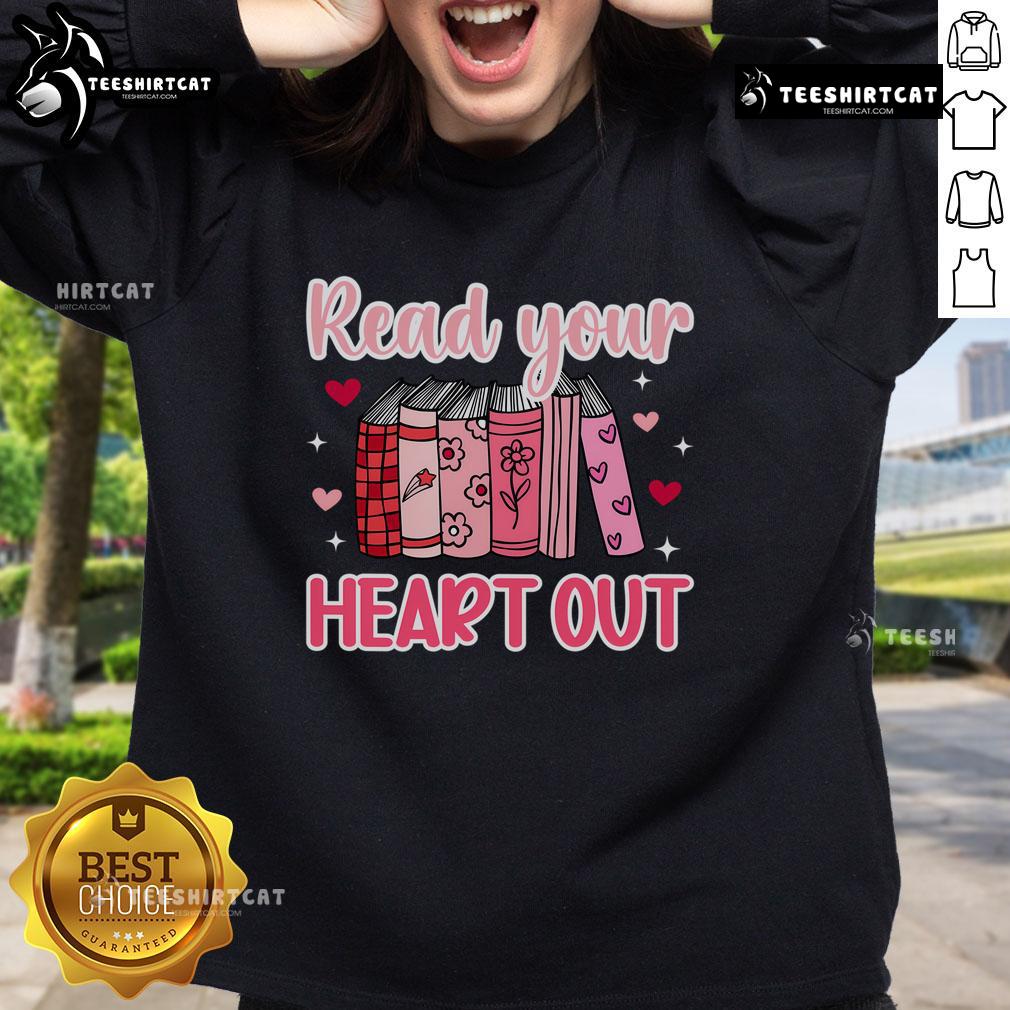 Premium Valentine sweatshirt for school librarians, perfect for celebrating Valentine's Day in style and comfort.