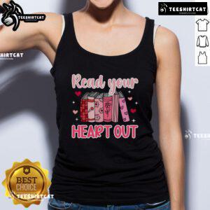 Premium Valentine Librarian tank top featuring a cute design for school librarians on Valentine's Day.