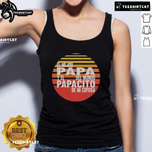 Alt Text: Latino Father's Day tank top featuring 'El Mejor Papa' design, perfect gift for celebrating dads on Dia del Padre.