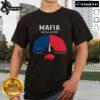 Buffalo Bills football fans wearing 'Top Mafia Mood Meter' T-shirt, showcasing team spirit and passion for the game.