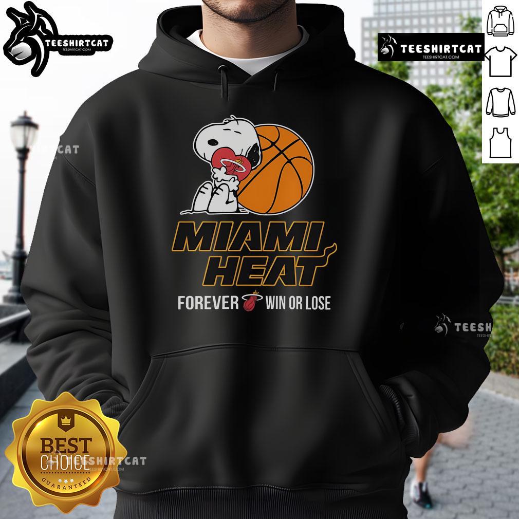 Miami Heat hoodie featuring Snoopy from The Peanuts Movie, perfect for NBA fans who love win or lose basketball.