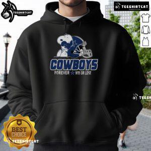 Top NFL Peanuts Movie Snoopy hoodie featuring Dallas Cowboys logo, perfect for fans celebrating win or lose in football.